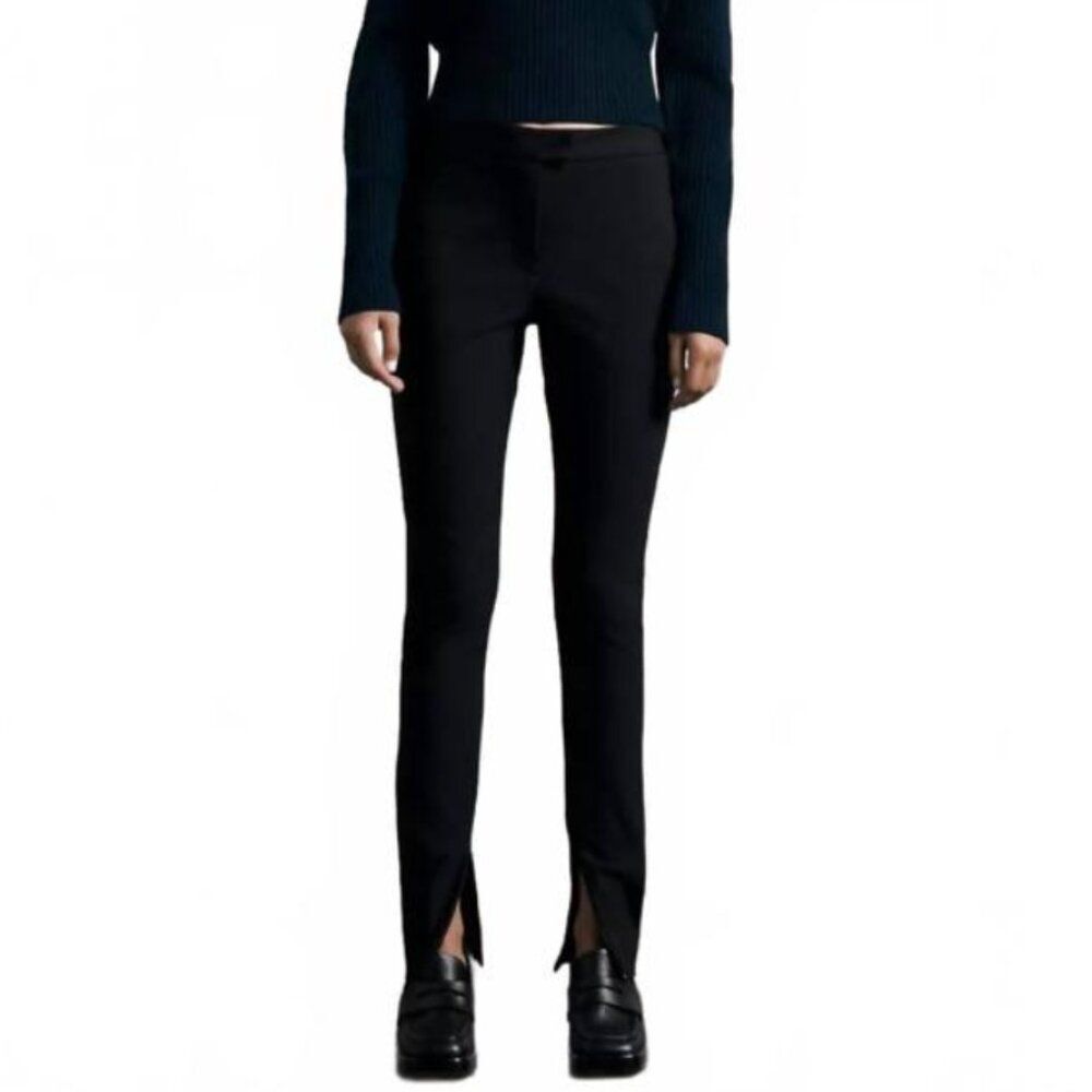Rag & Bone Women's Pants Rebecca Zip Vent Slim Fit Mid Rise in Black size 4
